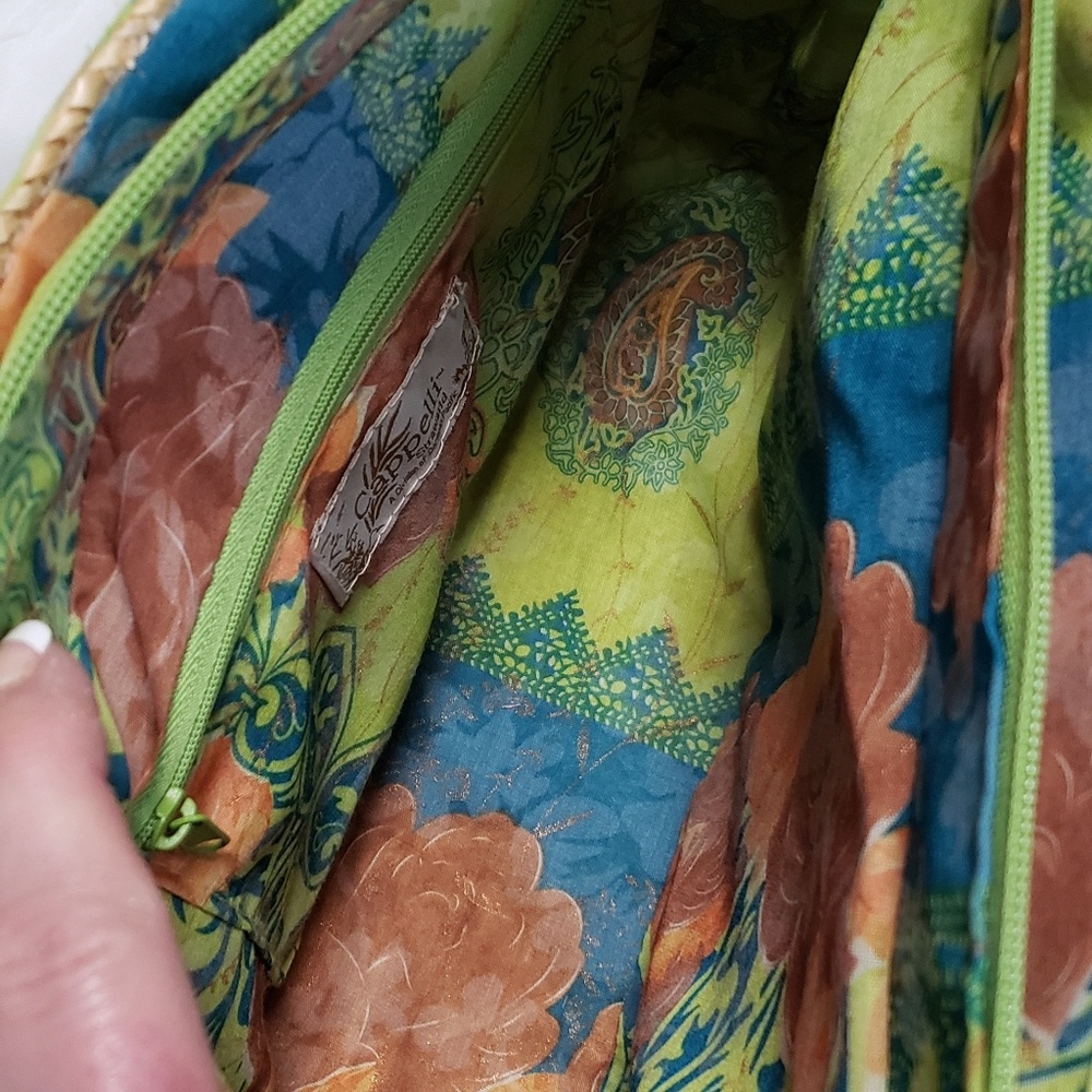VTG Cappelli Woven Straw Bright Batik Shoulder Bag - Picture 5 of 6